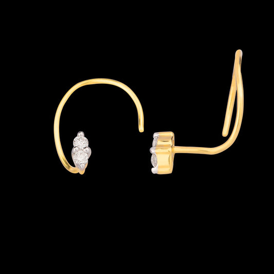 14K Yellow Gold Diamond Nosepin - 0.03ct VVS-VS-GH