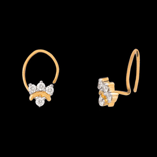 14K Yellow Gold Diamond Nosepin - 0.07ct VVS-VS-GH