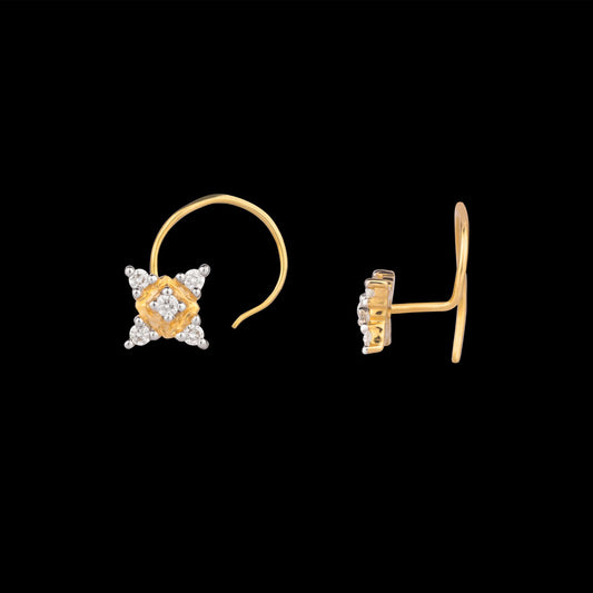 18K Yellow Gold Diamond Nosepin - 0.07ct VVS-VS-GH
