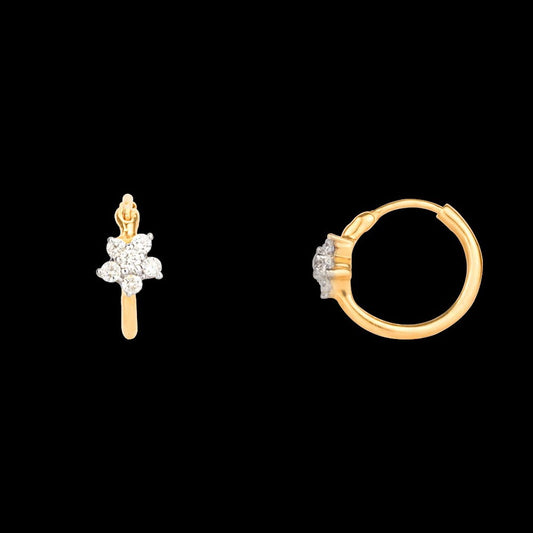 14K Yellow Gold Diamond Nosepin - 0.1ct VS-GH