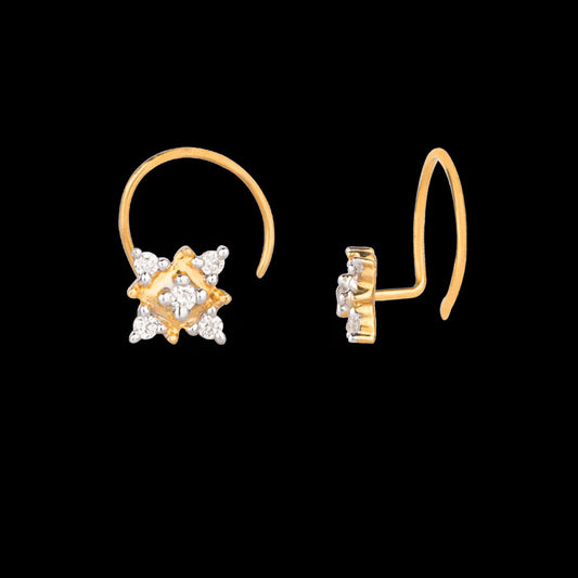 14K Yellow Gold Diamond Nosepin - 0.07ct VVS-VS-GH