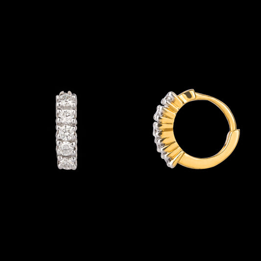 18K Yellow Gold Diamond Nosepin - 0.108ct VVS-EF