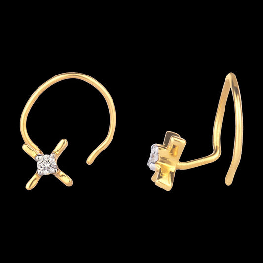 14K Yellow Gold Diamond Nosepin - 0.03ct VVS-GH