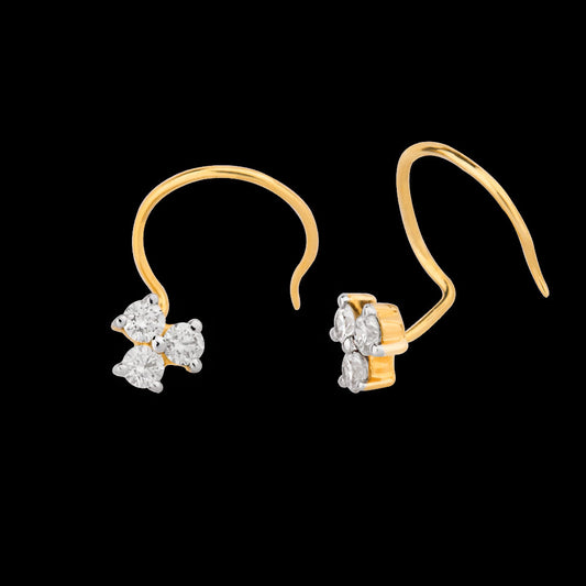 18K Yellow Gold Diamond Nosepin - 0.139ct VVS-VS-GH