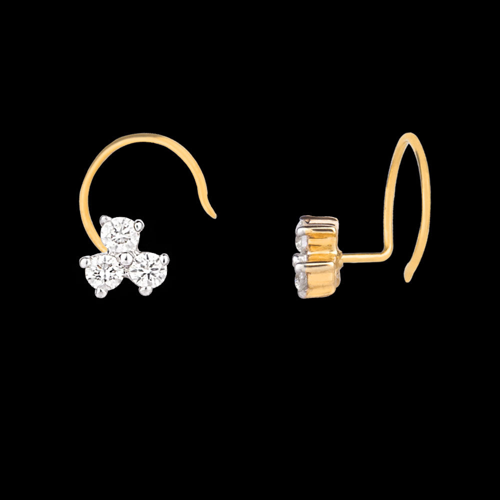 18K Yellow Gold Diamond Nosepin - 0.064ct VVS-VS-FG