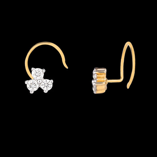 18K Yellow Gold Diamond Nosepin - 0.064ct VVS-VS-FG