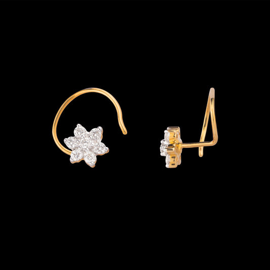 18K Yellow Gold Diamond Nosepin - 0.135ct VVS-VS-GH