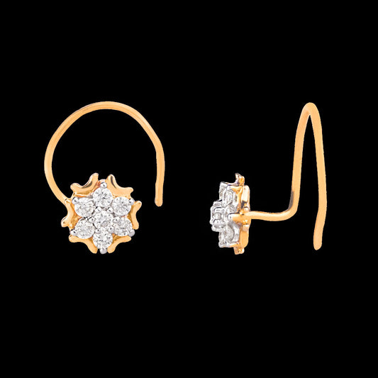 14K Yellow Gold Diamond Nosepin - 0.09ct VVS-VS-GH