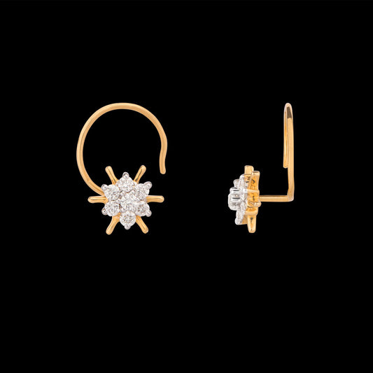 14K Yellow Gold Diamond Nosepin - 0.12ct VVS-VS-GH