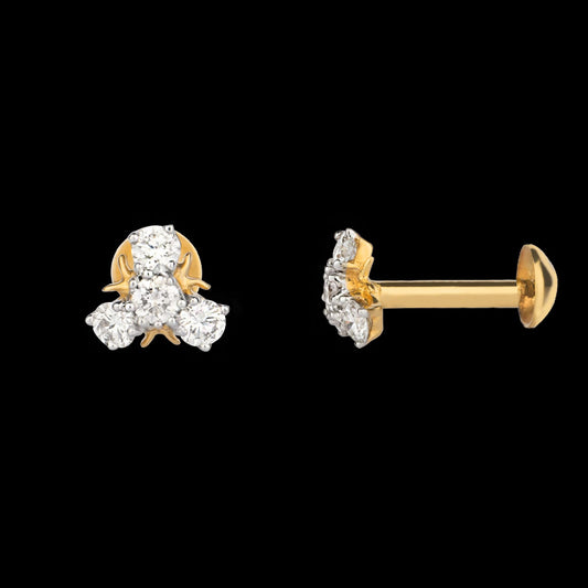 14K Yellow Gold Diamond Nosepin - 0.13ct VS-GH