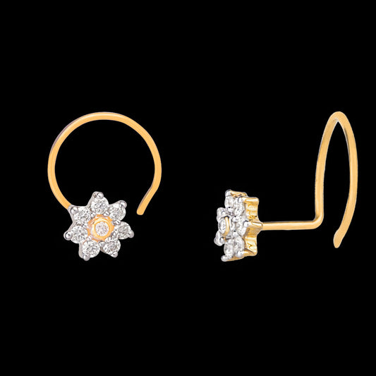 18K Yellow Gold Diamond Nosepin - 0.111ct VVS-VS-GH
