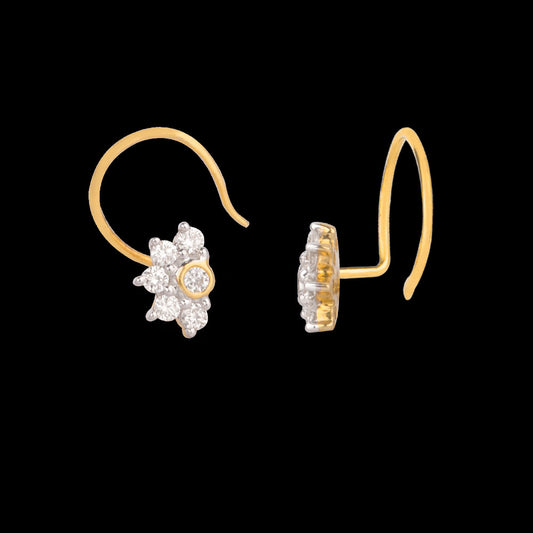 14K Yellow Gold Diamond Nosepin - 0.09ct VVS-VS-GH