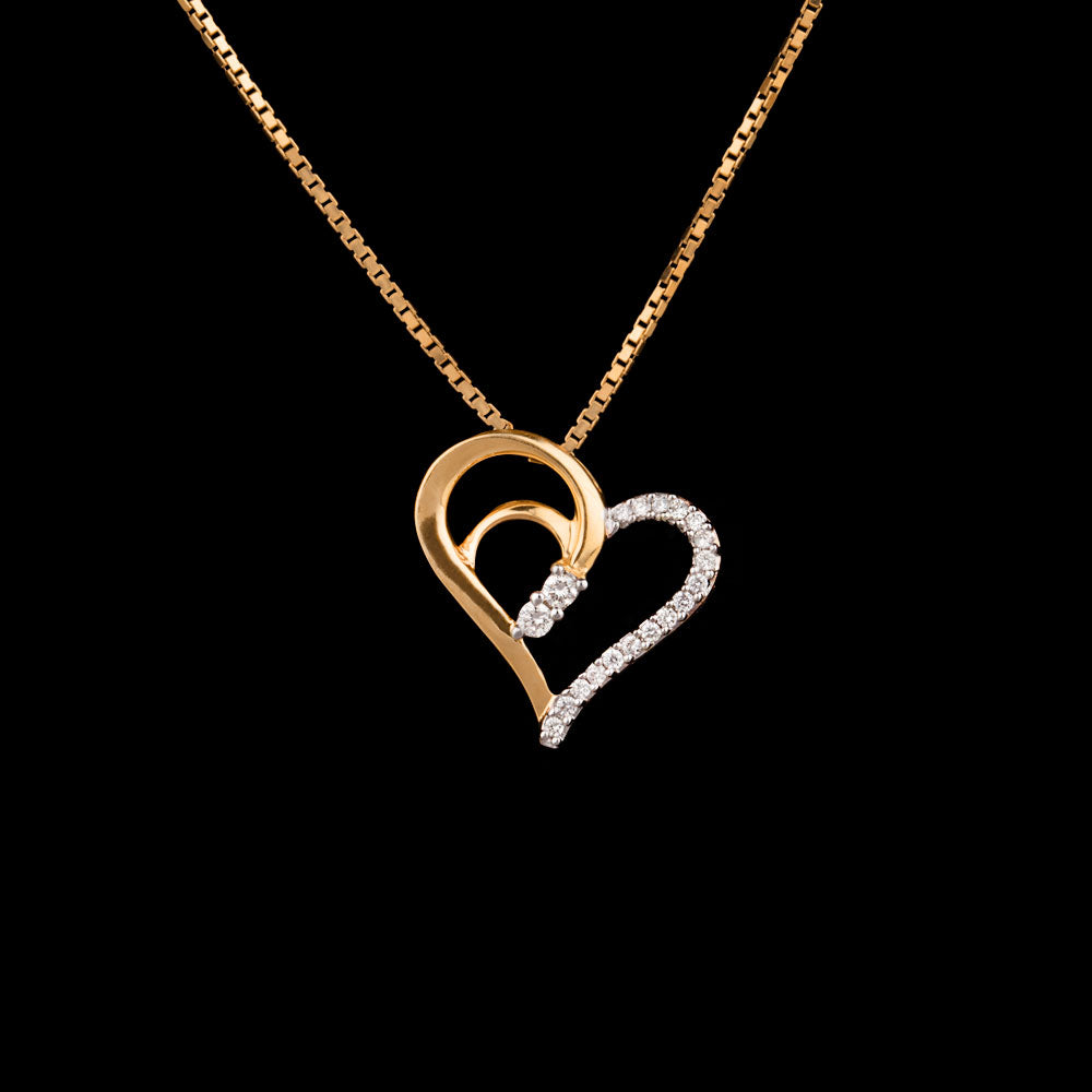 14K Yellow Gold Diamond Pendant - 0.09ct SI-IJ