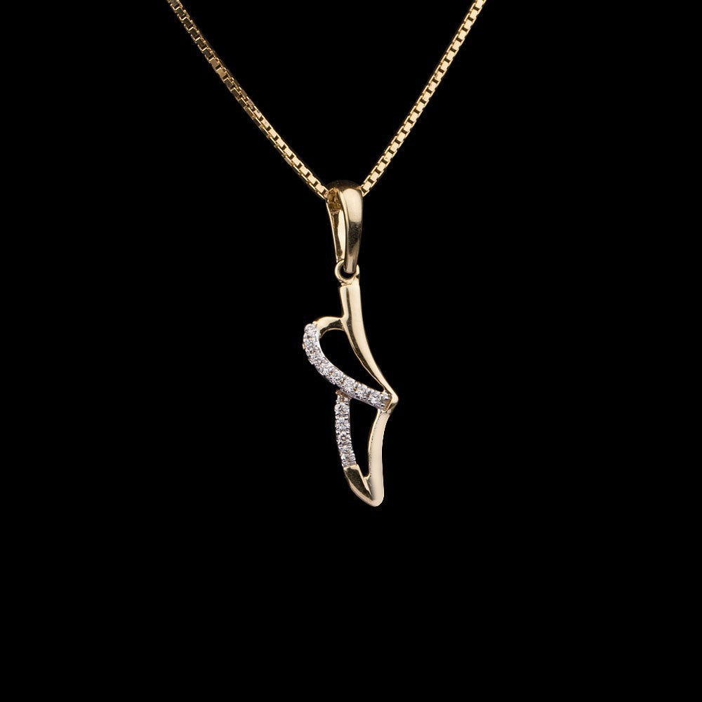 14K Yellow Gold Diamond Pendant - 0.03ct SI-IJ
