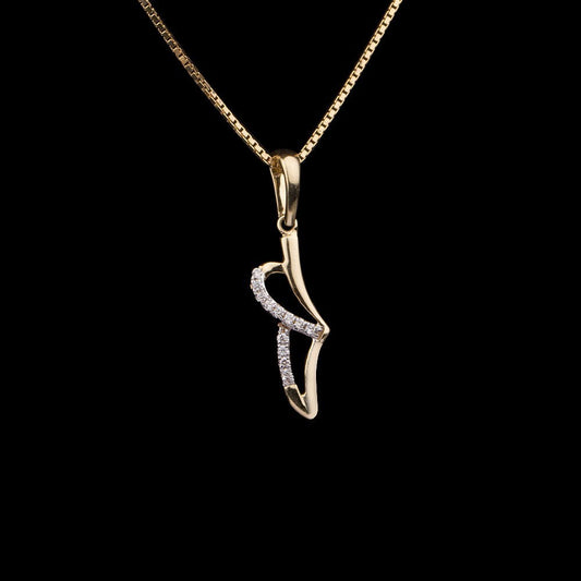 14K Yellow Gold Diamond Pendant - 0.03ct SI-IJ