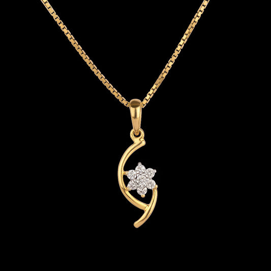 14K Yellow Gold Diamond Pendant - 0.13ct SI-IJ