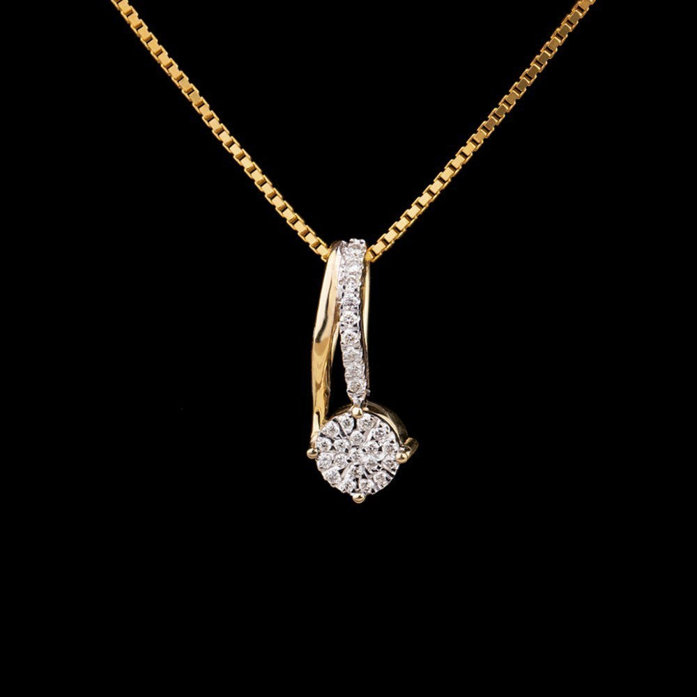 14K Yellow Gold Diamond Pendant - 0.12ct SI-IJ