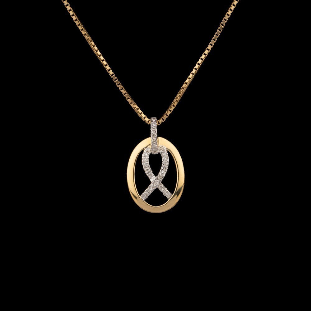 14K Yellow Gold Diamond Pendant - 0.1ct SI-IJ