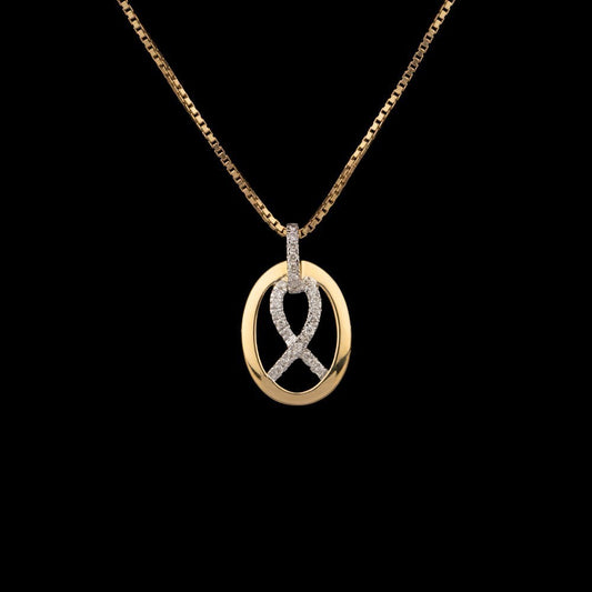 14K Yellow Gold Diamond Pendant - 0.1ct SI-IJ