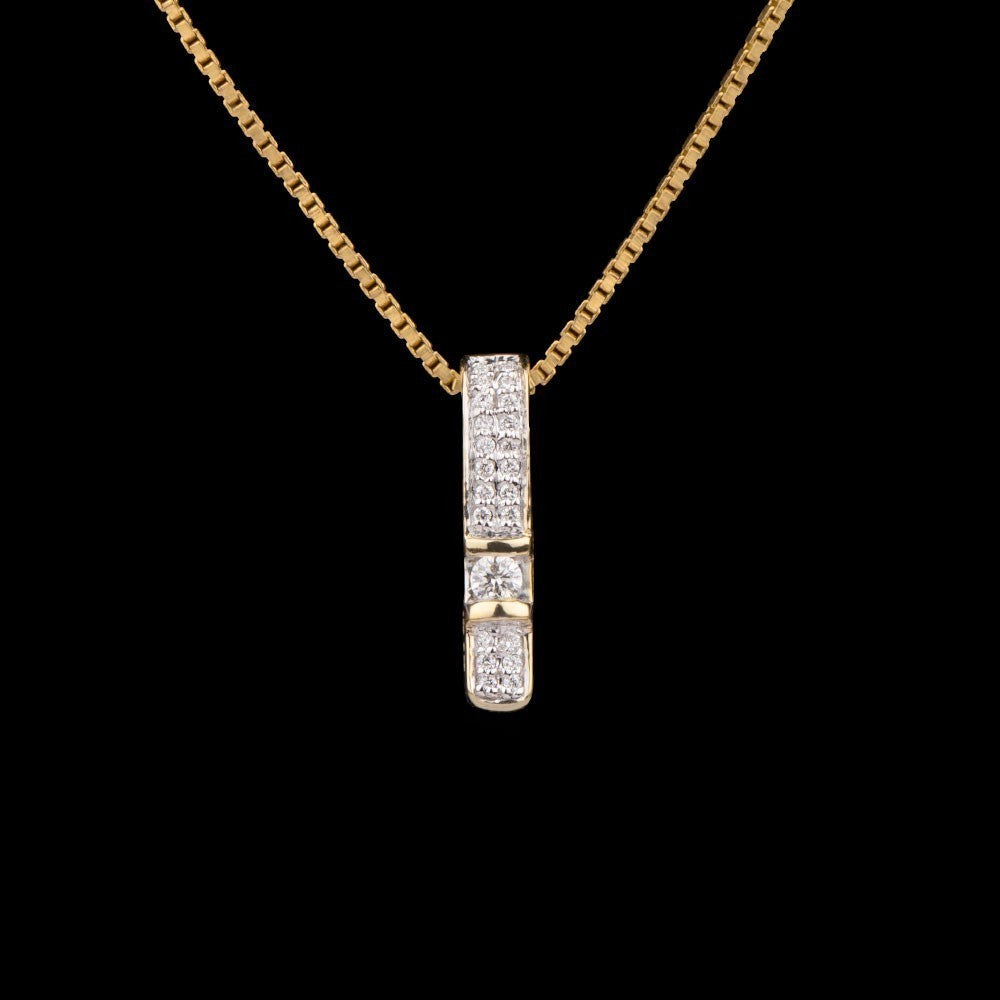 14K Yellow Gold Diamond Pendant - 0.09ct SI-IJ