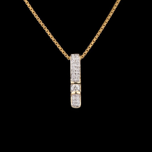 14K Yellow Gold Diamond Pendant - 0.09ct SI-IJ