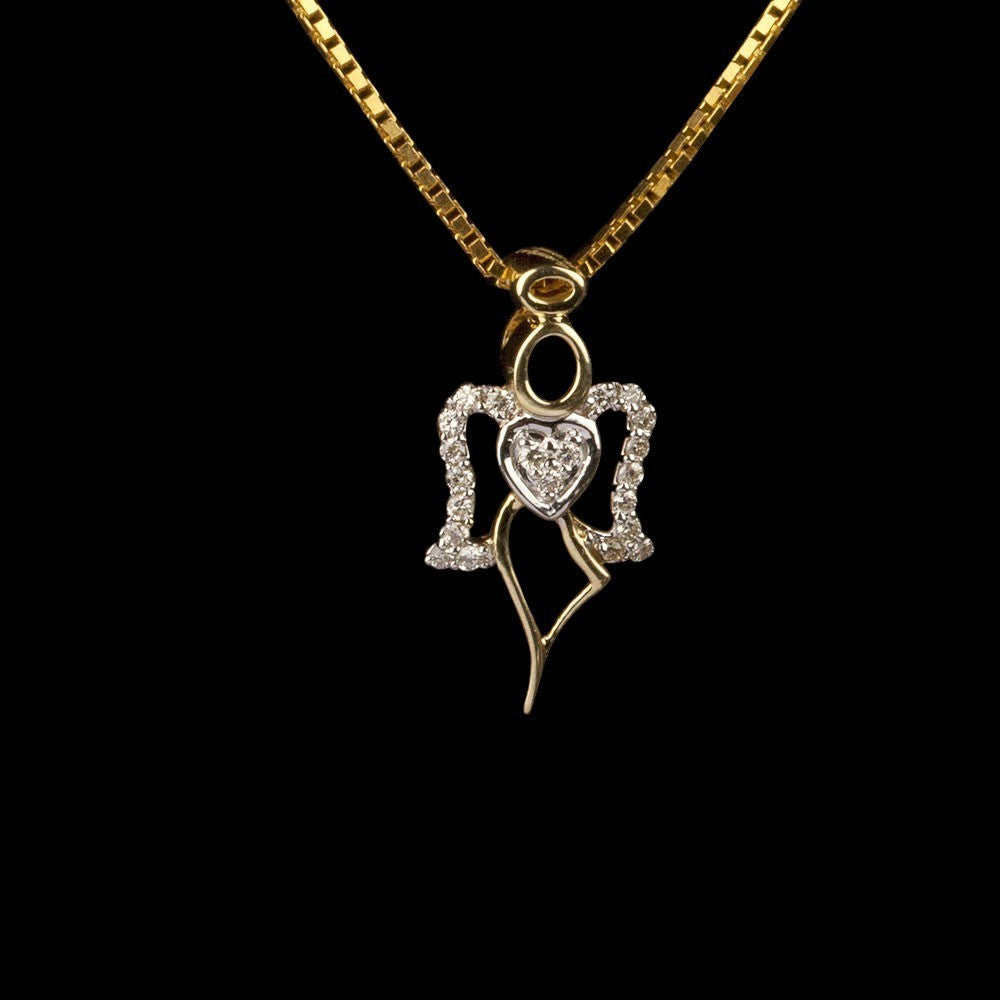 14K Yellow Gold Diamond Pendant - 0.07ct SI-IJ