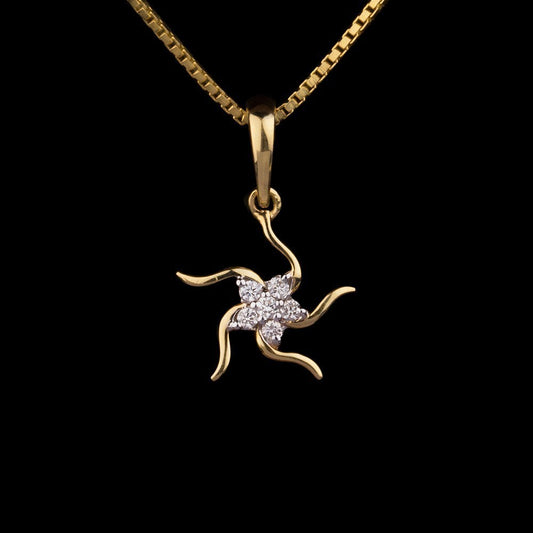 14K Yellow Gold Diamond Pendant - 0.06ct SI-IJ