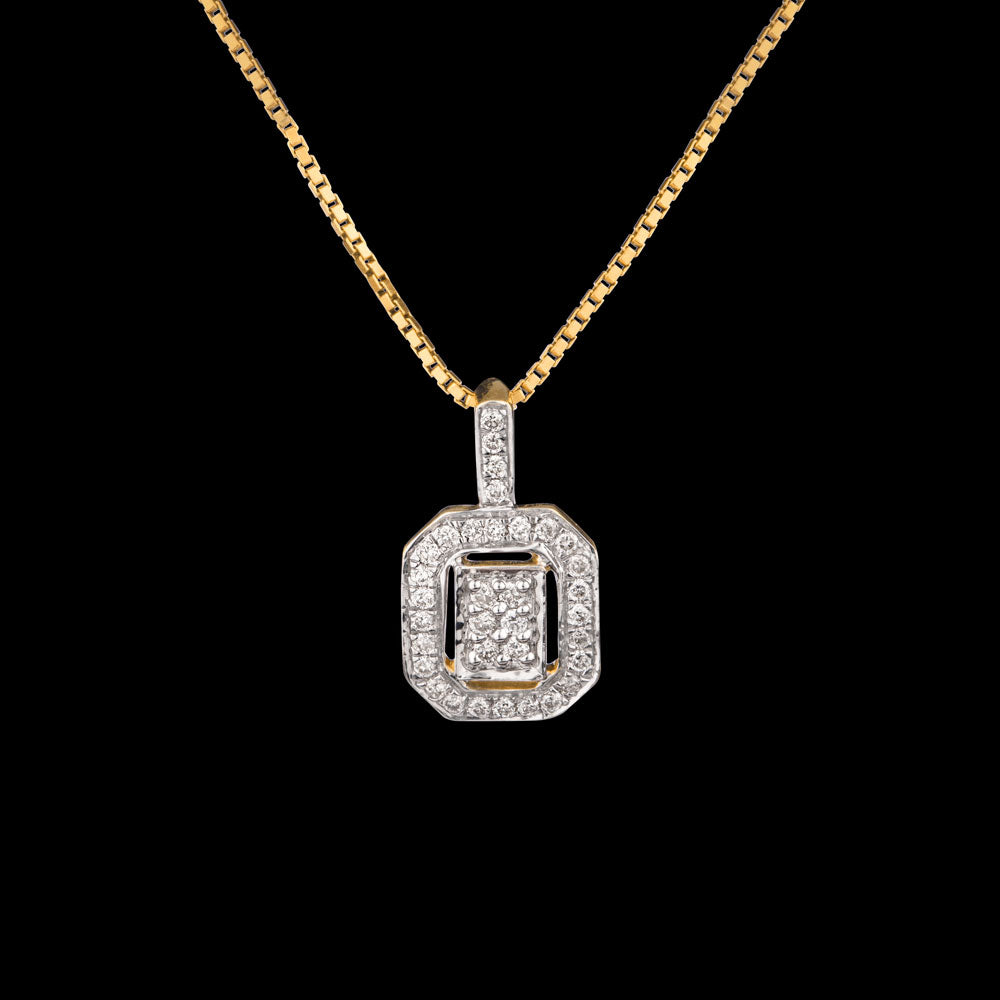 14K Yellow Gold Diamond Pendant - 0.2ct SI-IJ