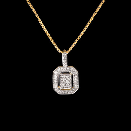 14K Yellow Gold Diamond Pendant - 0.2ct SI-IJ
