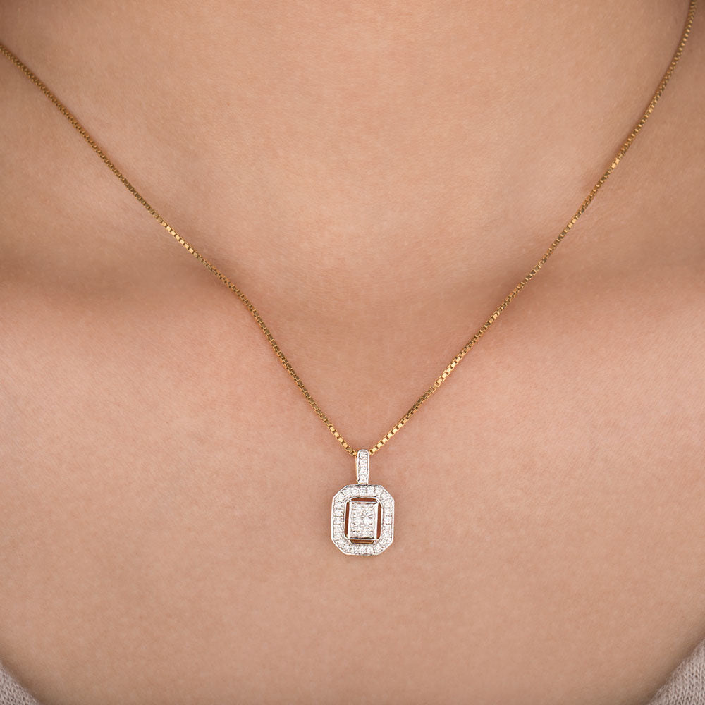 14K Yellow Gold Diamond Pendant - 0.2ct SI-IJ