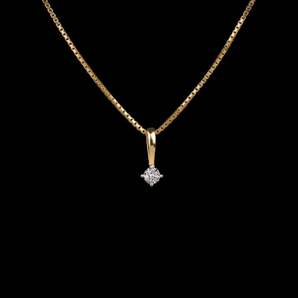 14K Yellow Gold Diamond Pendant - 0.03ct SI-IJ