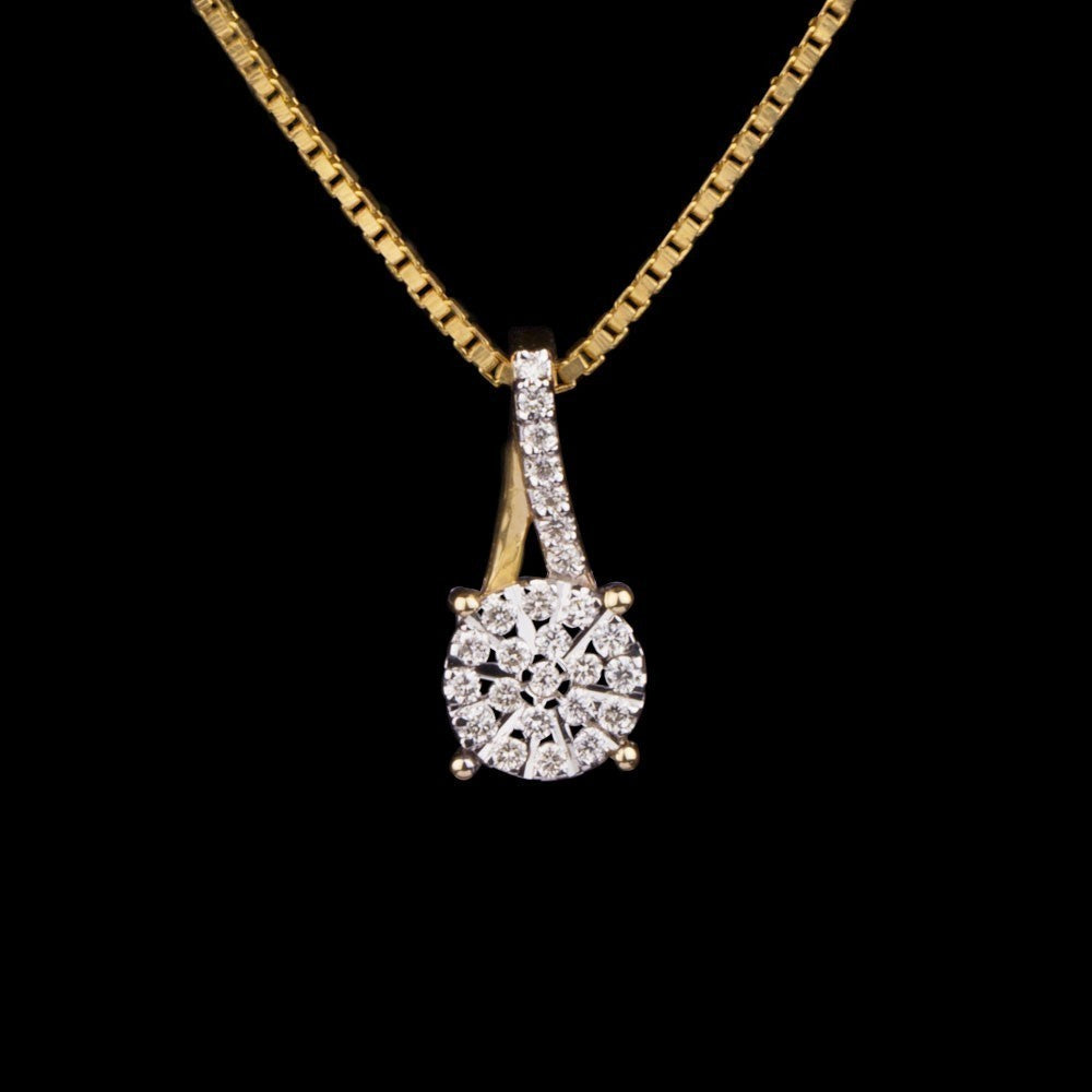 14K Yellow Gold Diamond Pendant - 0.12ct SI-IJ
