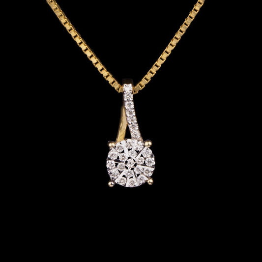 14K Yellow Gold Diamond Pendant - 0.12ct SI-IJ