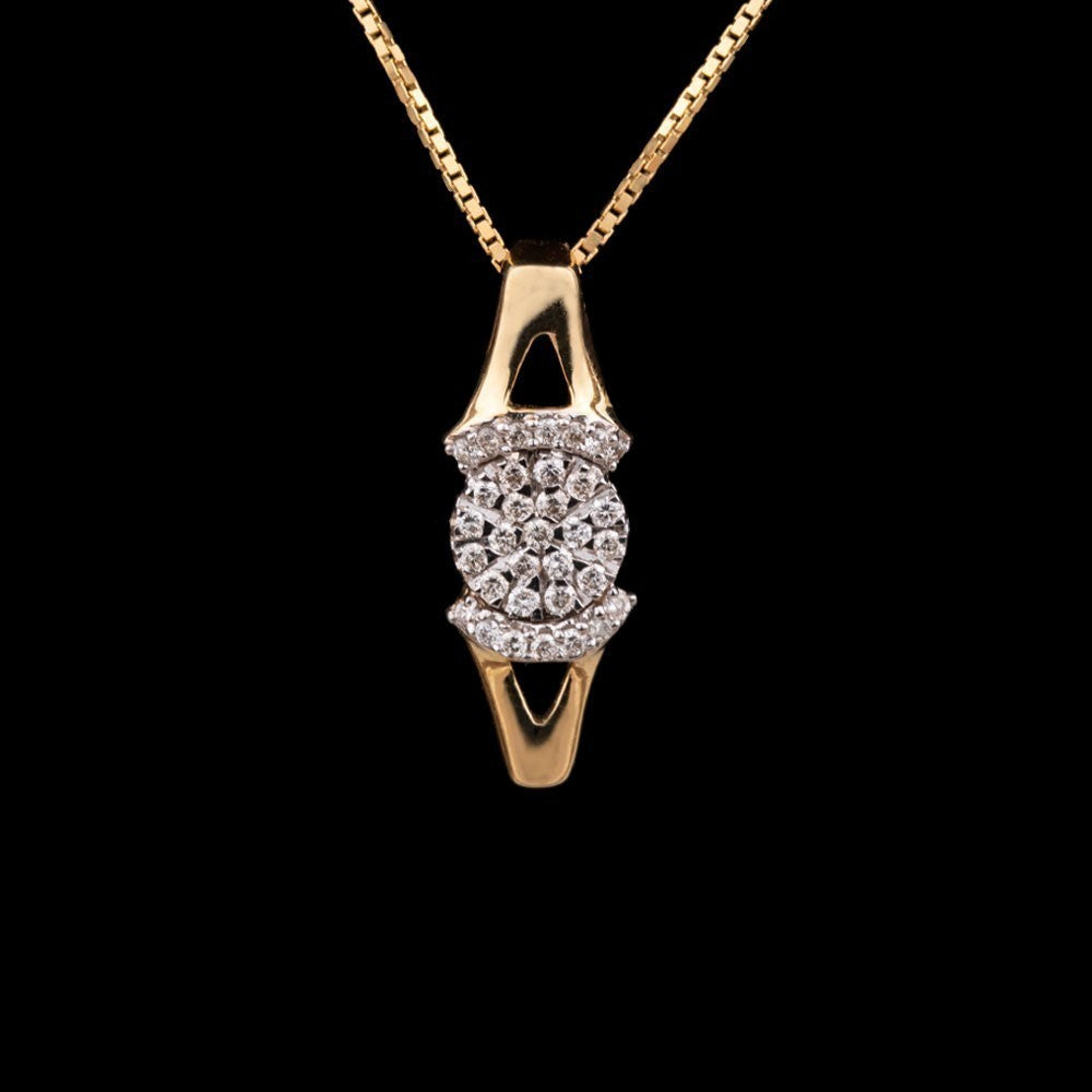 14K Yellow Gold Diamond Pendant - 0.15ct SI-IJ