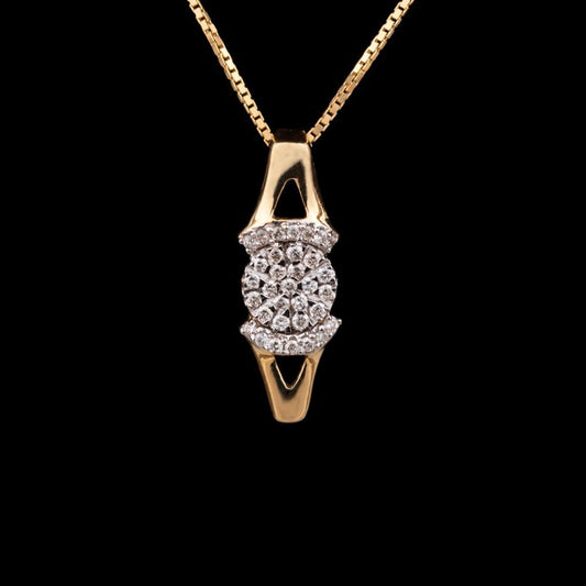14K Yellow Gold Diamond Pendant - 0.15ct SI-IJ