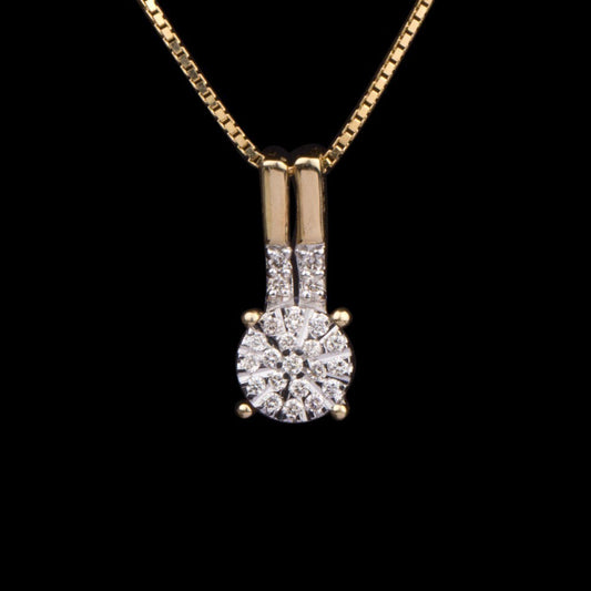 14K Yellow Gold Diamond Pendant - 0.1ct SI-IJ
