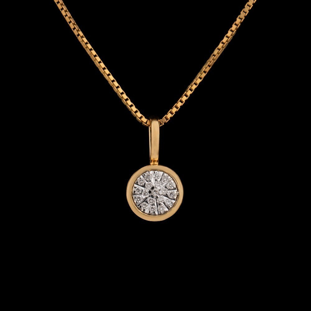 14K Yellow Gold Diamond Pendant - 0.09ct SI-IJ