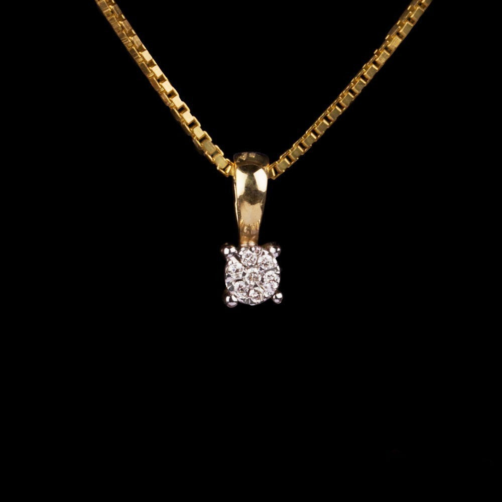 14K Yellow Gold Diamond Pendant - 0.02ct SI-IJ