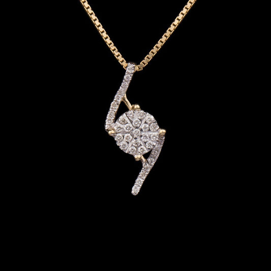 18K Yellow Gold Diamond Pendant - 0.15ct VVS-VS-GH