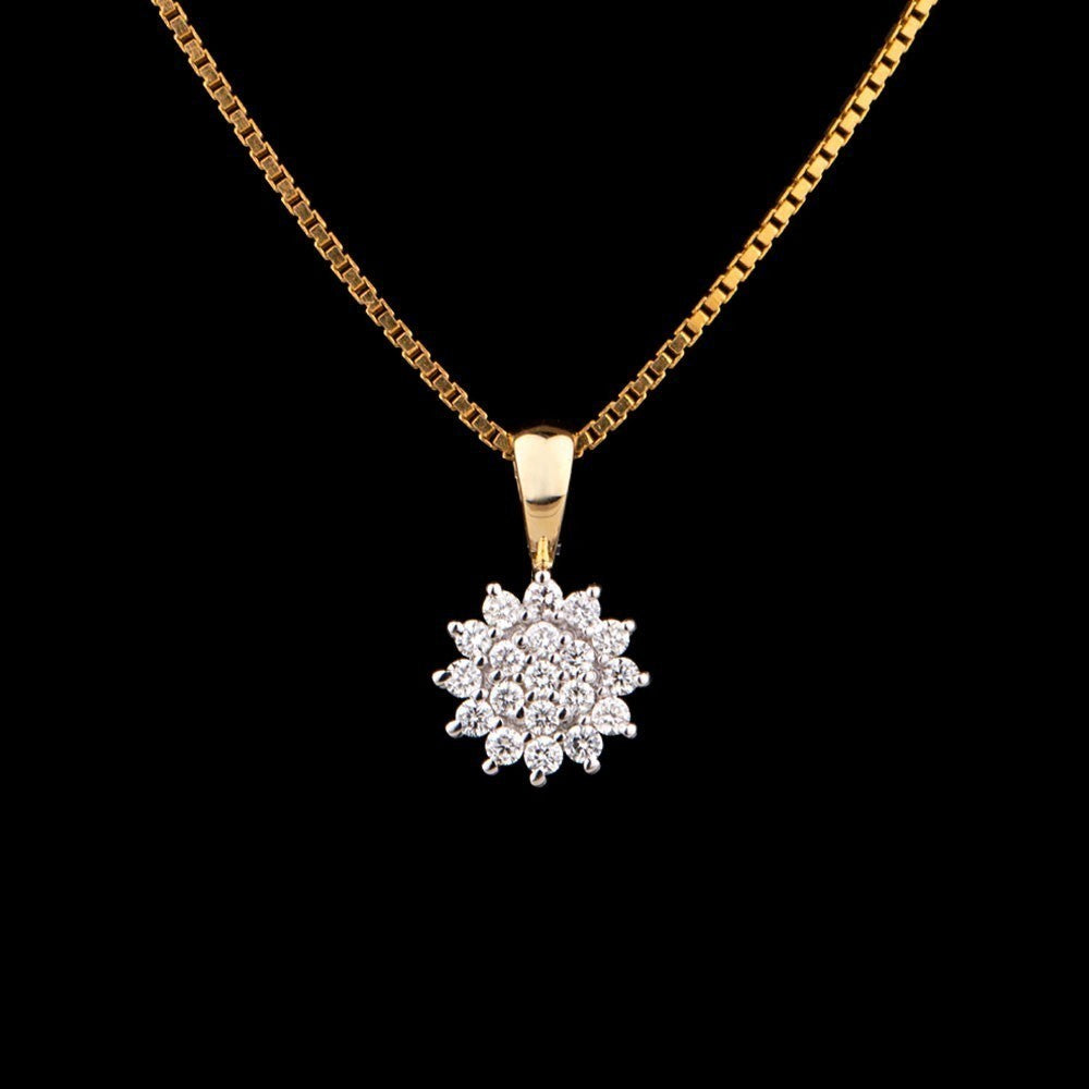 14K Yellow Gold Diamond Pendant - 0.21ct VS-GH