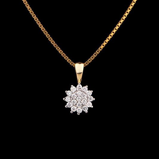 14K Yellow Gold Diamond Pendant - 0.21ct VS-GH