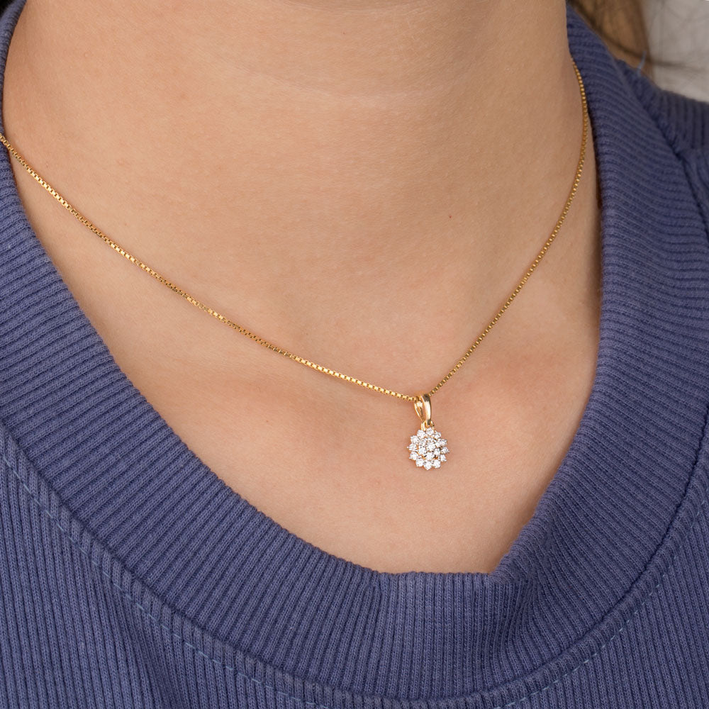 14K Yellow Gold Diamond Pendant - 0.21ct VS-GH