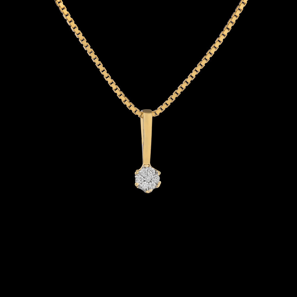 14K Yellow Gold Diamond Pendant - 0.04ct SI-IJ