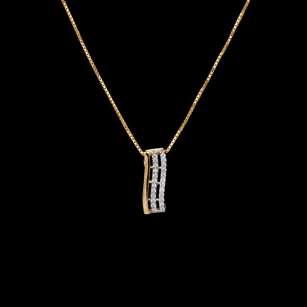 14K Yellow Gold Diamond Pendant - 0.14ct SI-IJ