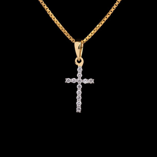14K Yellow Gold Diamond Pendant - 0.11ct VS-SI-GH