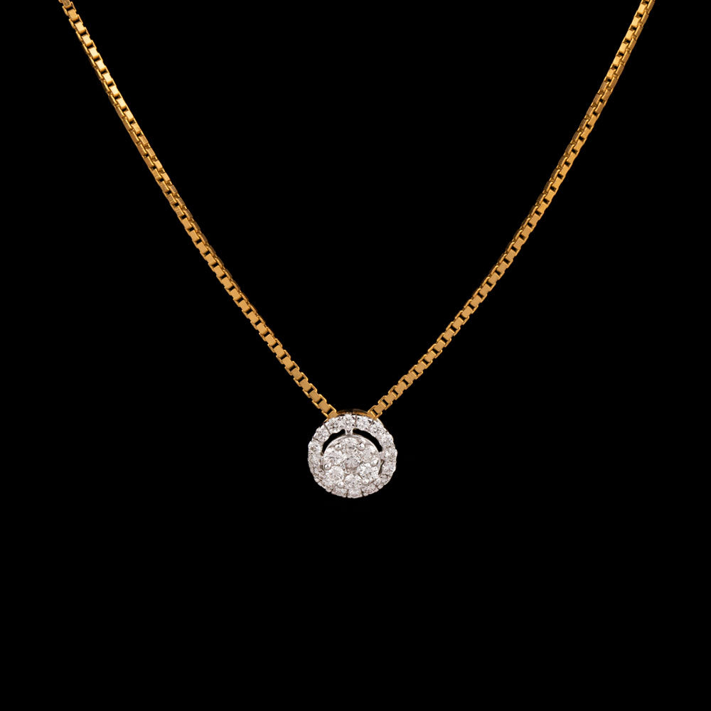 14K Yellow Gold Diamond Pendant - 0.16ct SI-IJ