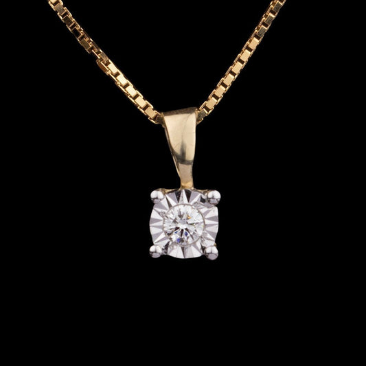 14K Yellow Gold Diamond Pendant - 0.05ct SI-IJ
