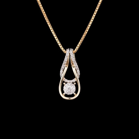 14K Yellow Gold Diamond Pendant - 0.17ct SI-IJ