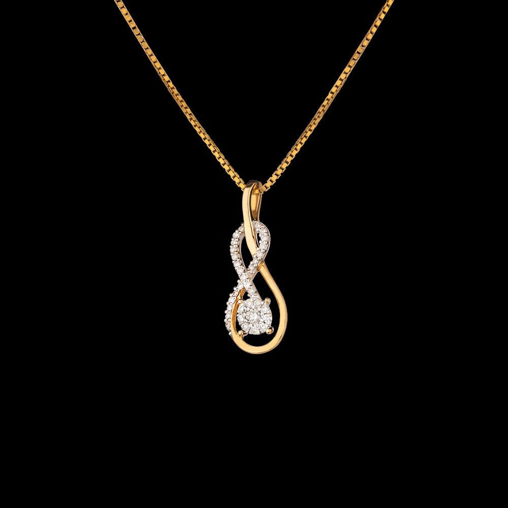 14K Yellow Gold Diamond Pendant - 0.18ct SI-IJ