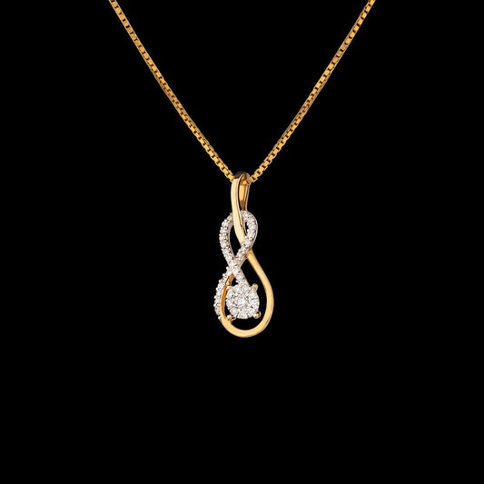 14K Yellow Gold Diamond Pendant - 0.18ct SI-IJ